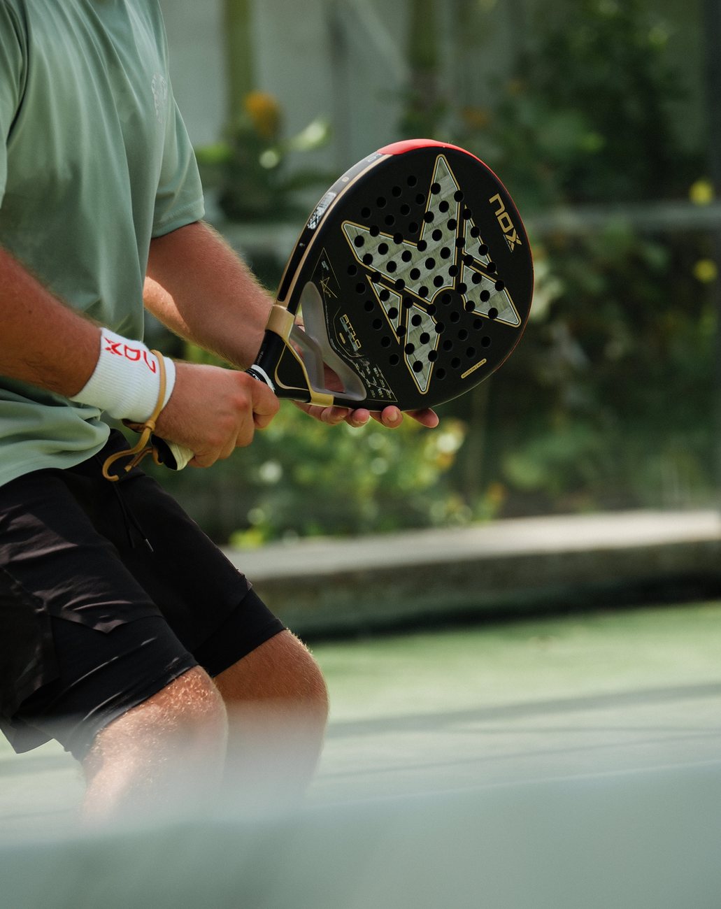 A player and his racket during a coaching session